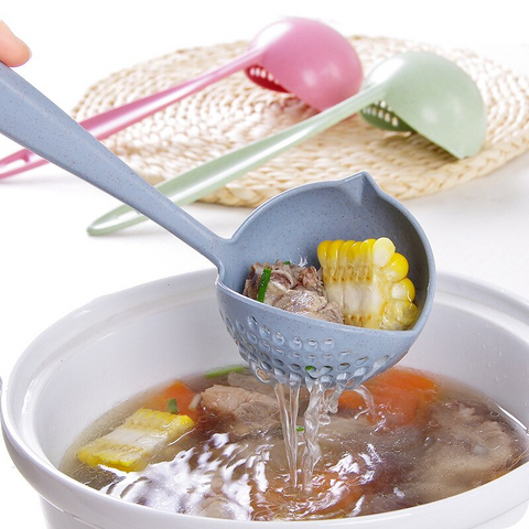 1 main 2 in 1 kitchen accessories cooking long handle spoon kitchen tool spoon household filter vegetable strainer kitchen