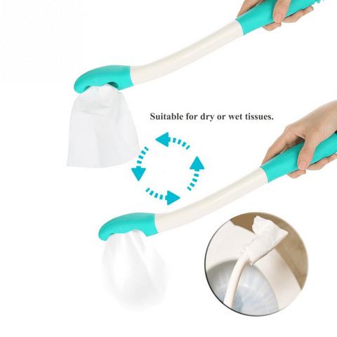 1 main long handle reach comfort bottom wiper self wipe assist holder elderly toilet paper tissue grip self wipe aid assistance