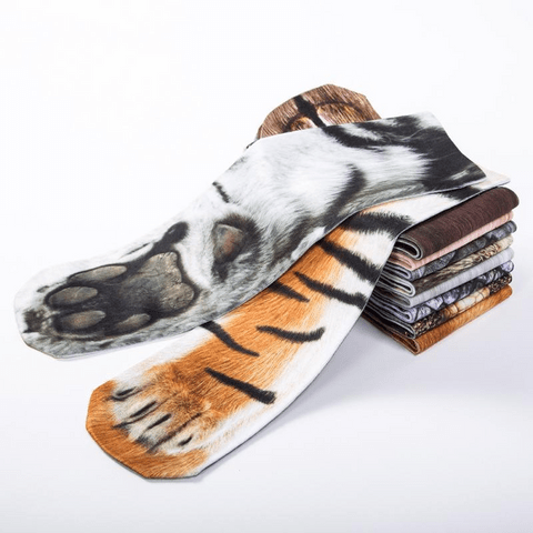 2 main 1pair 3d animals print socks unisex crew cat long stocks elastic breathable sock dog horse zebra pig cat paw kids