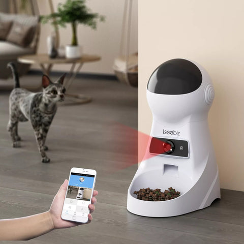 img 0 iseebiz 3l automatic cat feeder dog food dispenser with camera support voice record app control 8 jpg