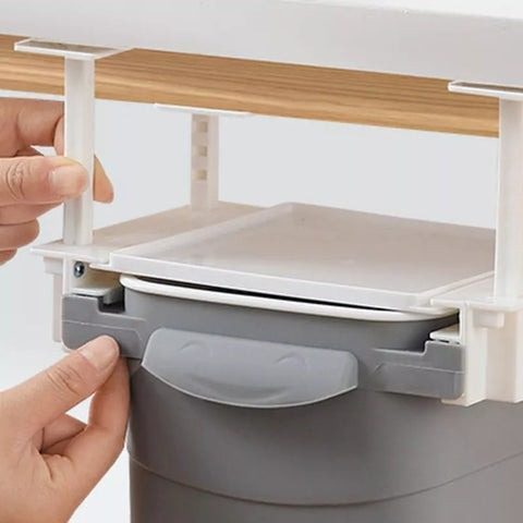 img 1 household home office storage easy to use trash storage bin retractable plastic trash can under living jpg