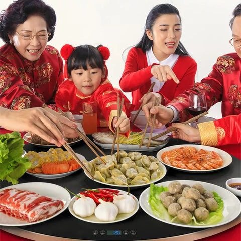 img 4 xy n350c r 60cm meal insulation board household intelligent hot chopping board round multi function warming jpg