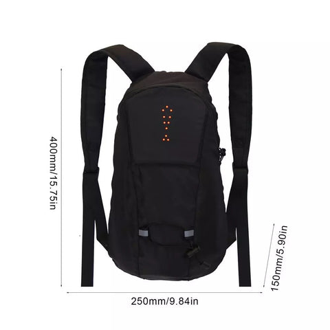 img 5 bicycle bag waterproof sport backpack 15l led turn signal light remote control safety bag outdoor hiking jpg