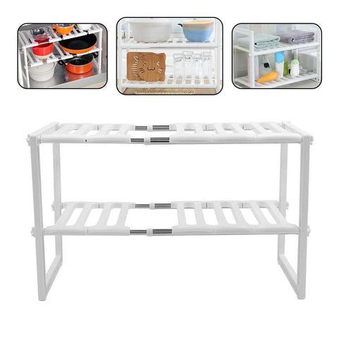 mainimage0under sink storage shelf kitchen organizer 2 tier cabinet dish rack seasoning multifunctional telescopic kitchenware