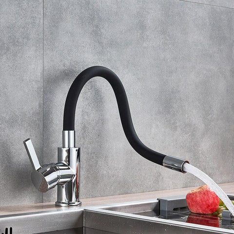 mainimage4orange pipe flexible neck kitchen sink faucet chrome universal pipe hot cold kitchen mixer tap
