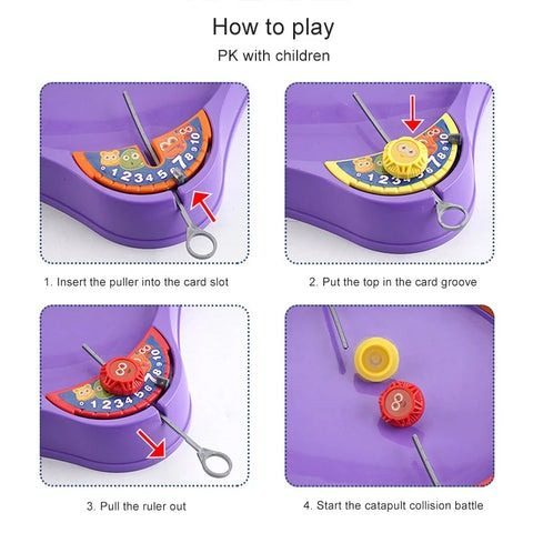 new kids pull out competitive spinning top with launcher parent child multiplayer battle gyro versus