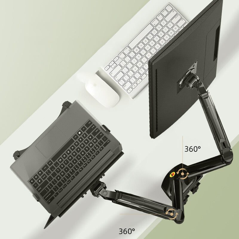 dual arm adjustable laptop monitor riser mount