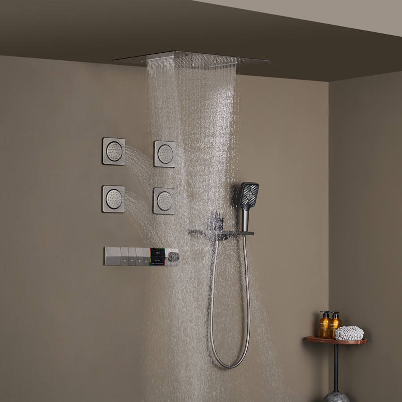 smart digital touchscreen multi jet rainfall shower system