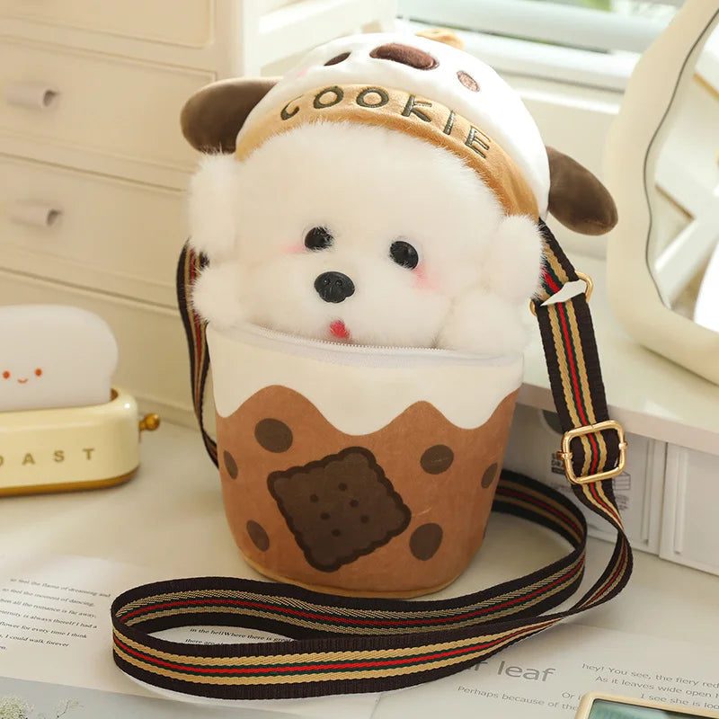 sweet cookie cup puppy plush handbag