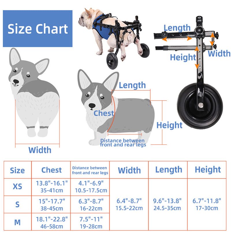 adjustable mobility aid ergonomic dog wheelchair 2