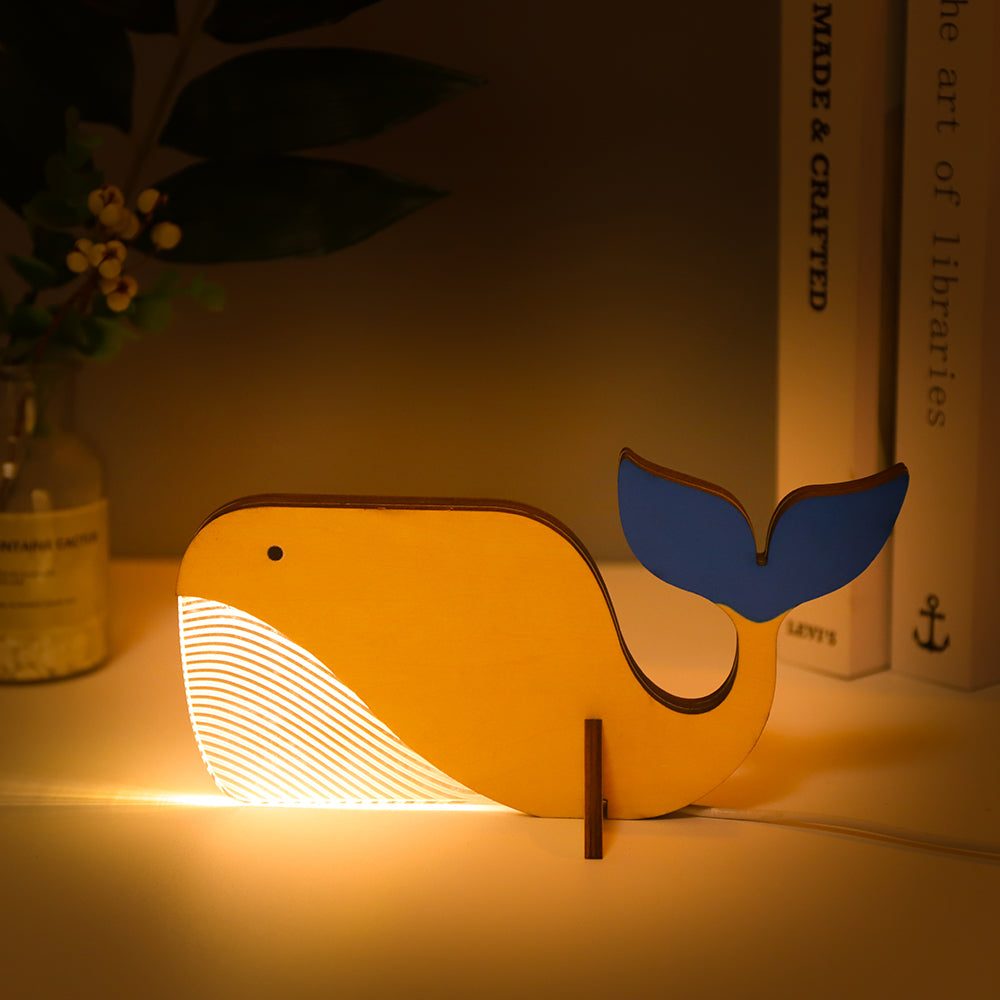 charming wooden animals led bedside lamps