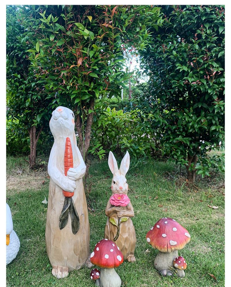 outdoor fairy mushroom resin garden decor