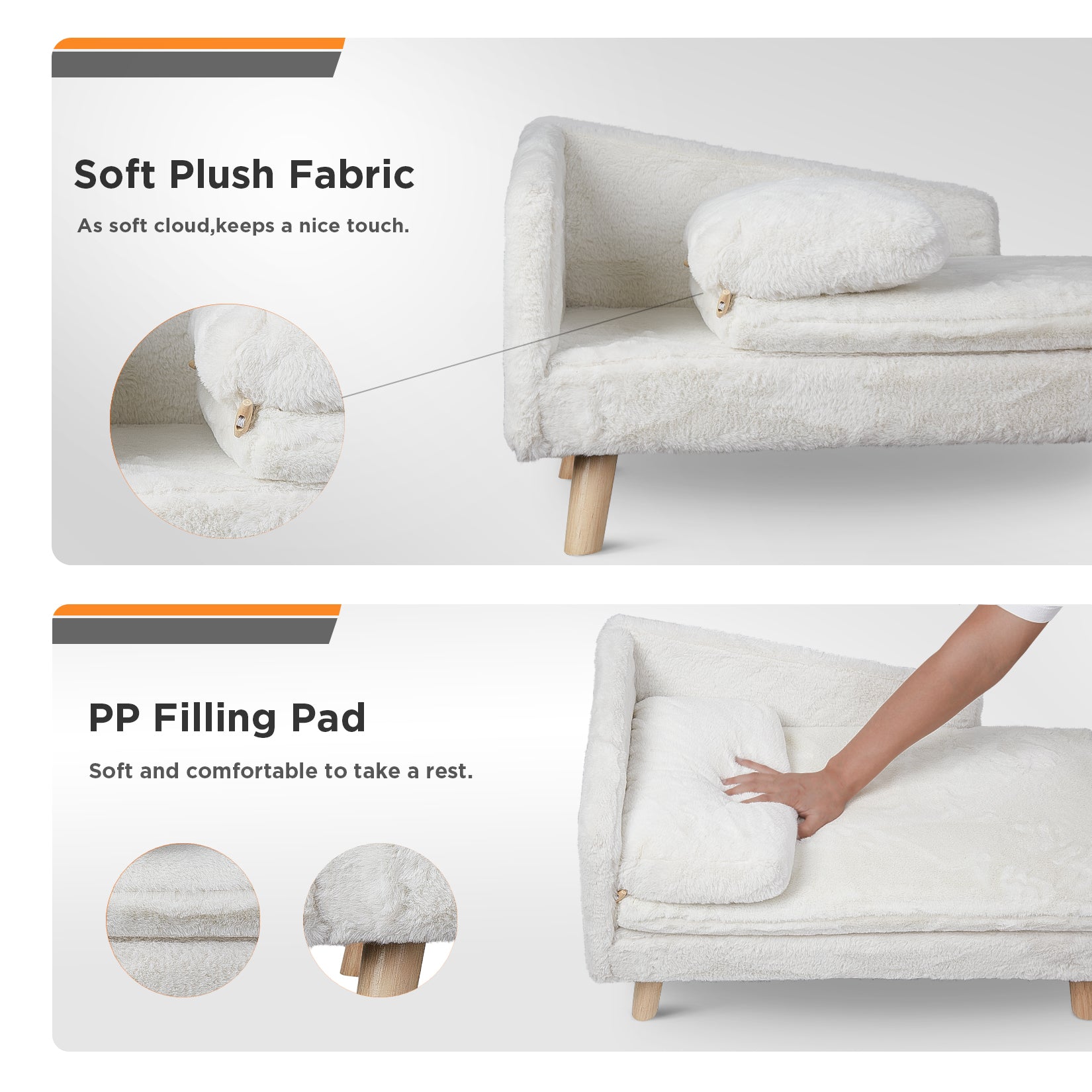 premium soft upholstered pet lounger 2