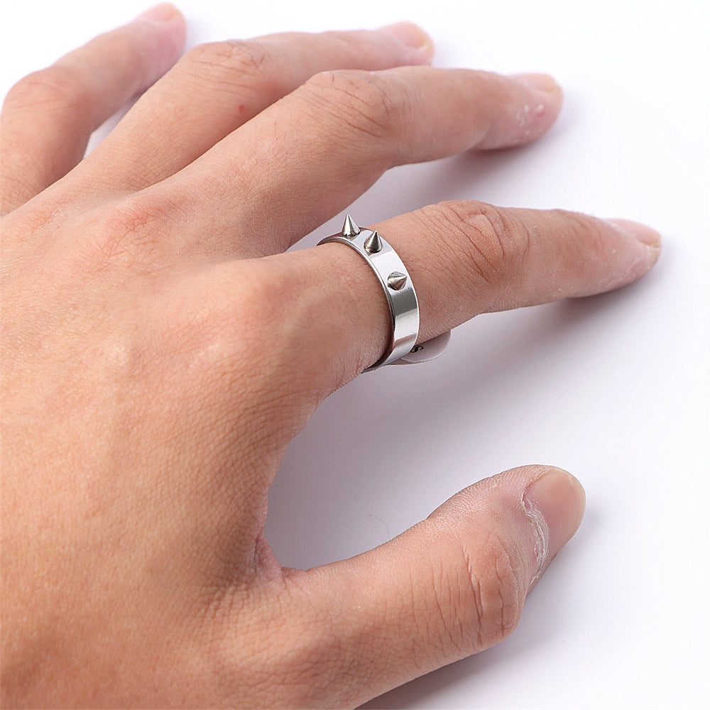 gothic style armor stainless steel self defense ring 2