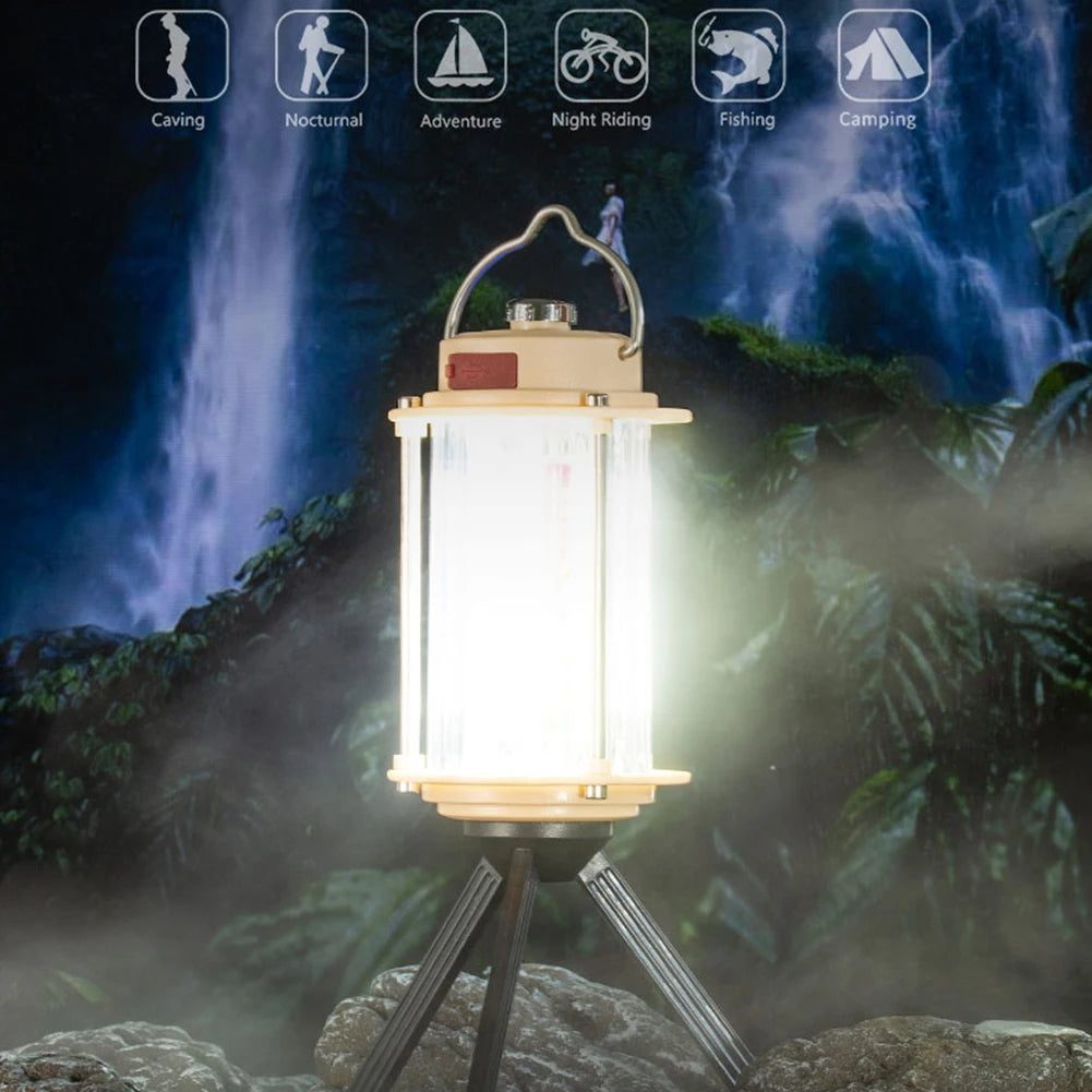 portable rechargeable dimmable hanging tripod flashlight lantern