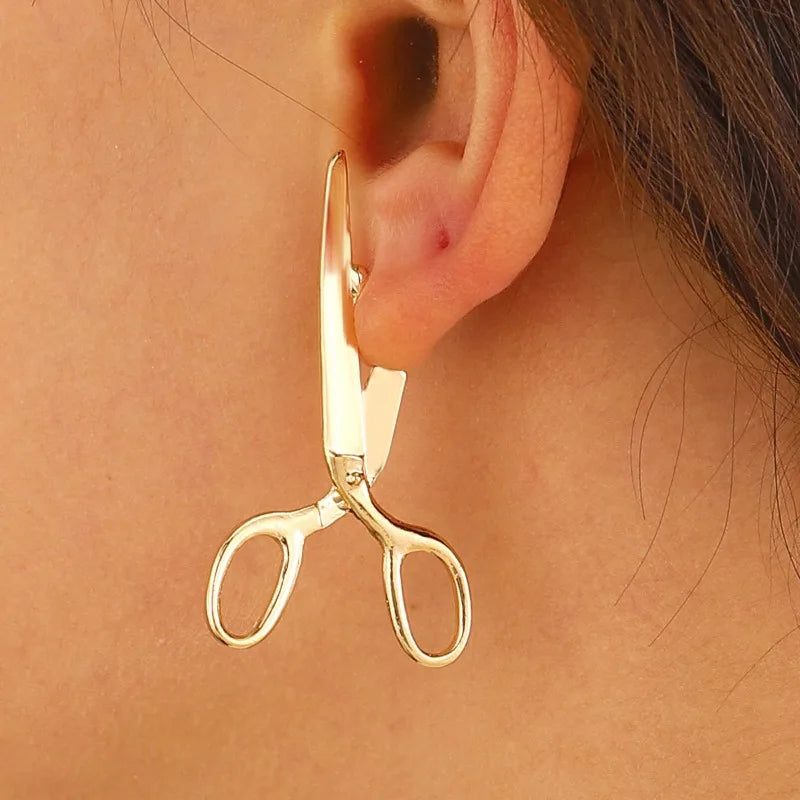 scissor design artisan earrings