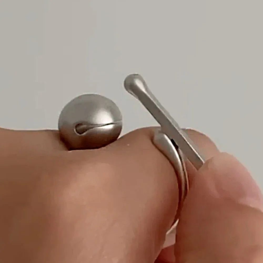 minimalist abstract metal knock knock ring