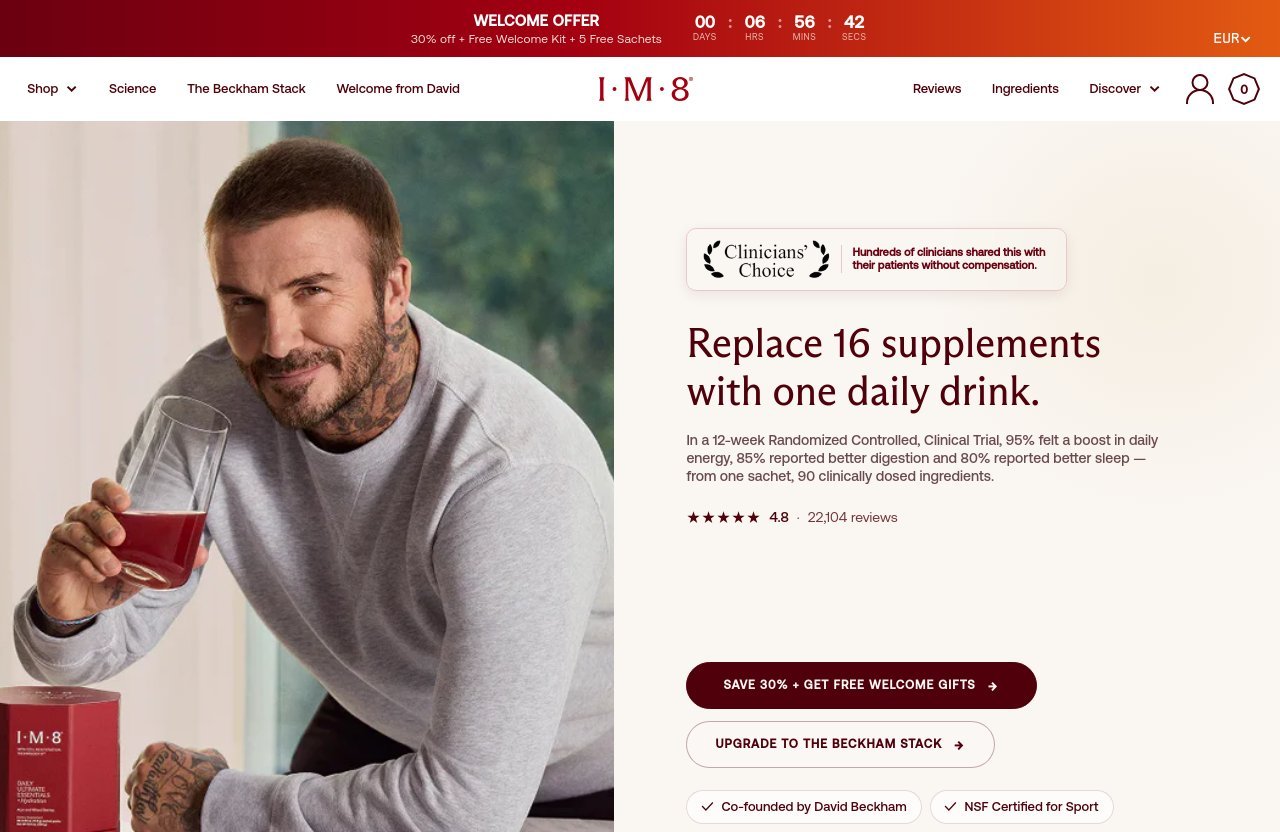 Im8Health official website - best energy drinks like im8