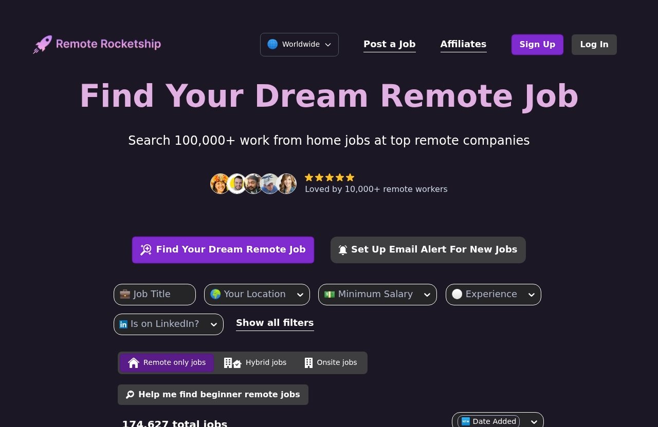 Remoterocketship official website - remote rocketship vs indeed
