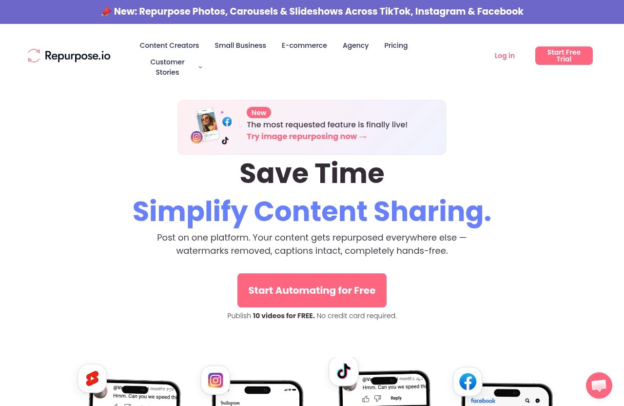 Repurpose official website - repurpose.io pricing