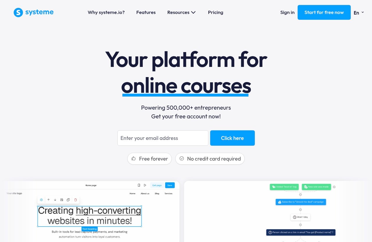 Systeme official website - systeme.io review 2026