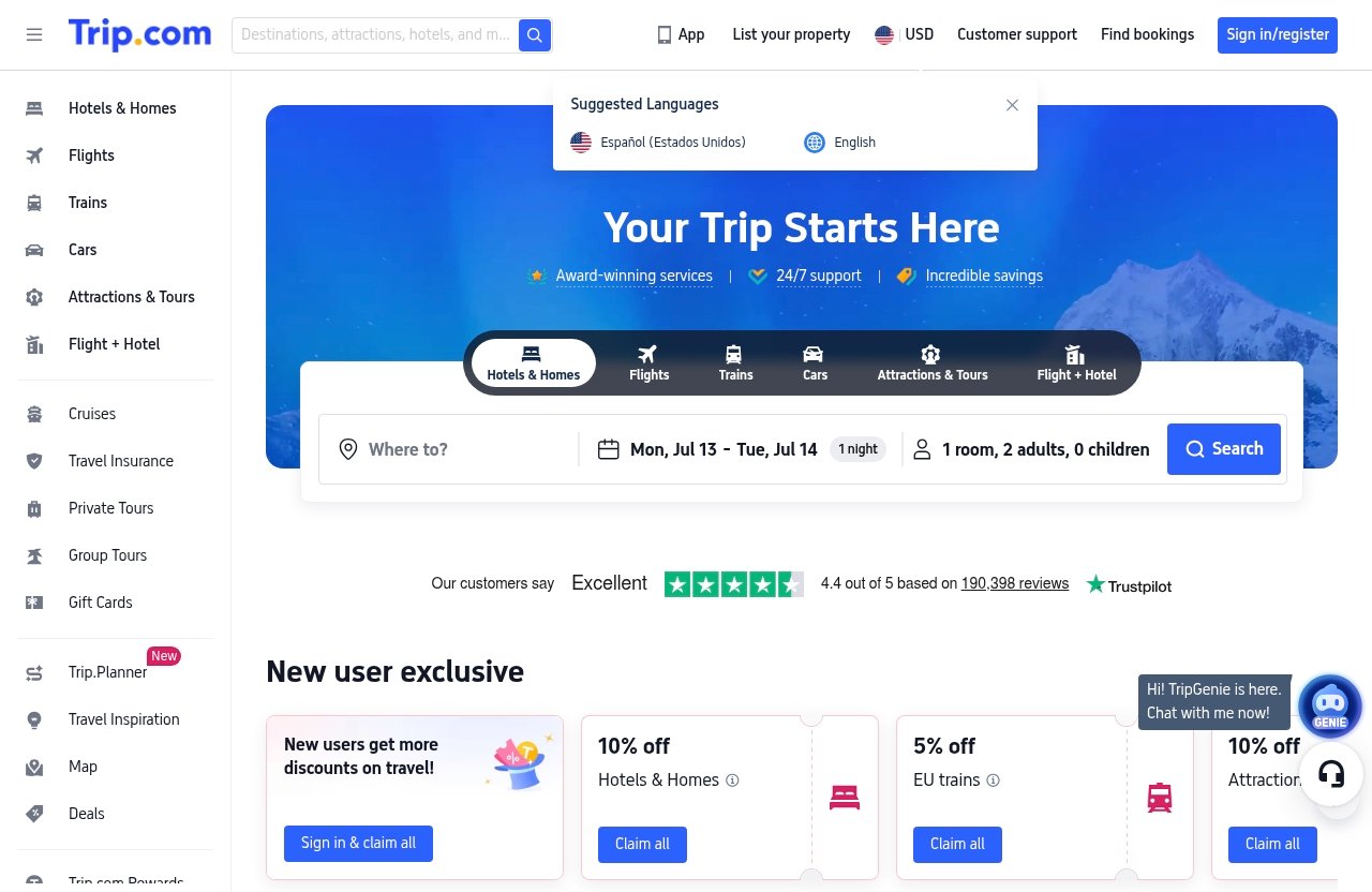 Trip official website - trip com vs expedia