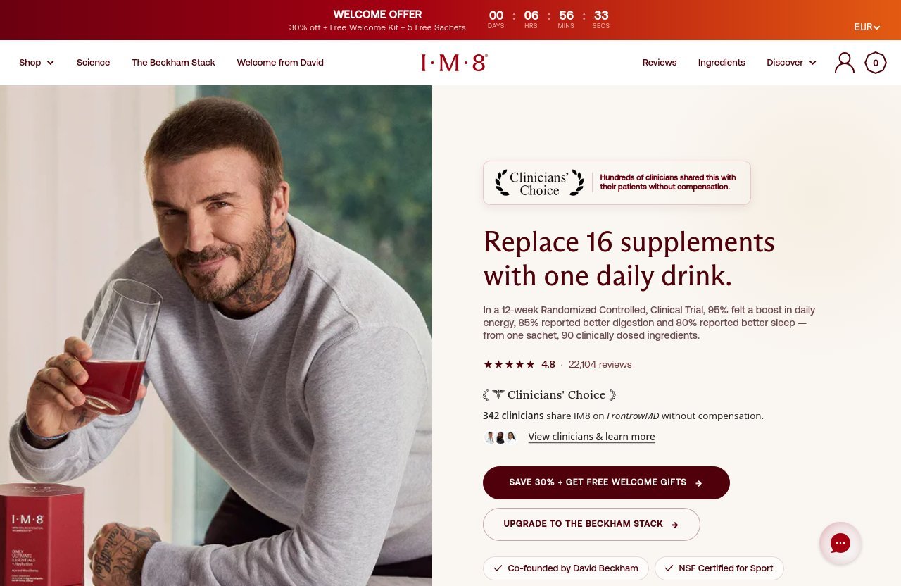 Im8Health official website - im8 ingredients