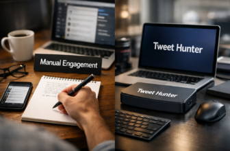 manual engagement vs Tweet Hunter - featured image