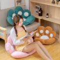 Colorful Cat Paw Plush Seat Cushion