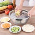 3in1 Stainless Steel Vegetable Slicer with Drain Basket