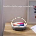 Wooden Base Wireless Charger Speaker Table Lamp