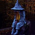 Witch Solar Energy Resin Lamp