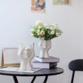 Ceramic Abstract Human Face Flower Vase