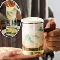 Creative Separated Tea Filter Ceramic Cup Set