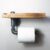 Wooden Urban Industrial Wall Mount Holder with Roller