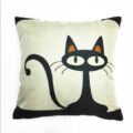 Retro Cat Pattern Pillow Case