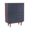 Walnut & Gunmetal Grey Tall Sideboard –