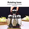 Smart Rotating Stainless Steel Glass Seasoning Set