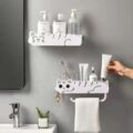 Wall-Mounted Lazy Kitten Bathroom Organizer Shelf