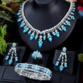 Zircon Crystal Turquoise Luxury African Jewelry Gift Set