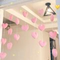 Cute Hanging Pink Heart Doorway Decor