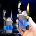 Blue Flame Metal Windproof Gas Lighter