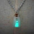 Glowing Captured Spooky Ghost Bottle Necklace