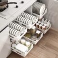 Under the Cabinet Smart Dish Organizer Rack